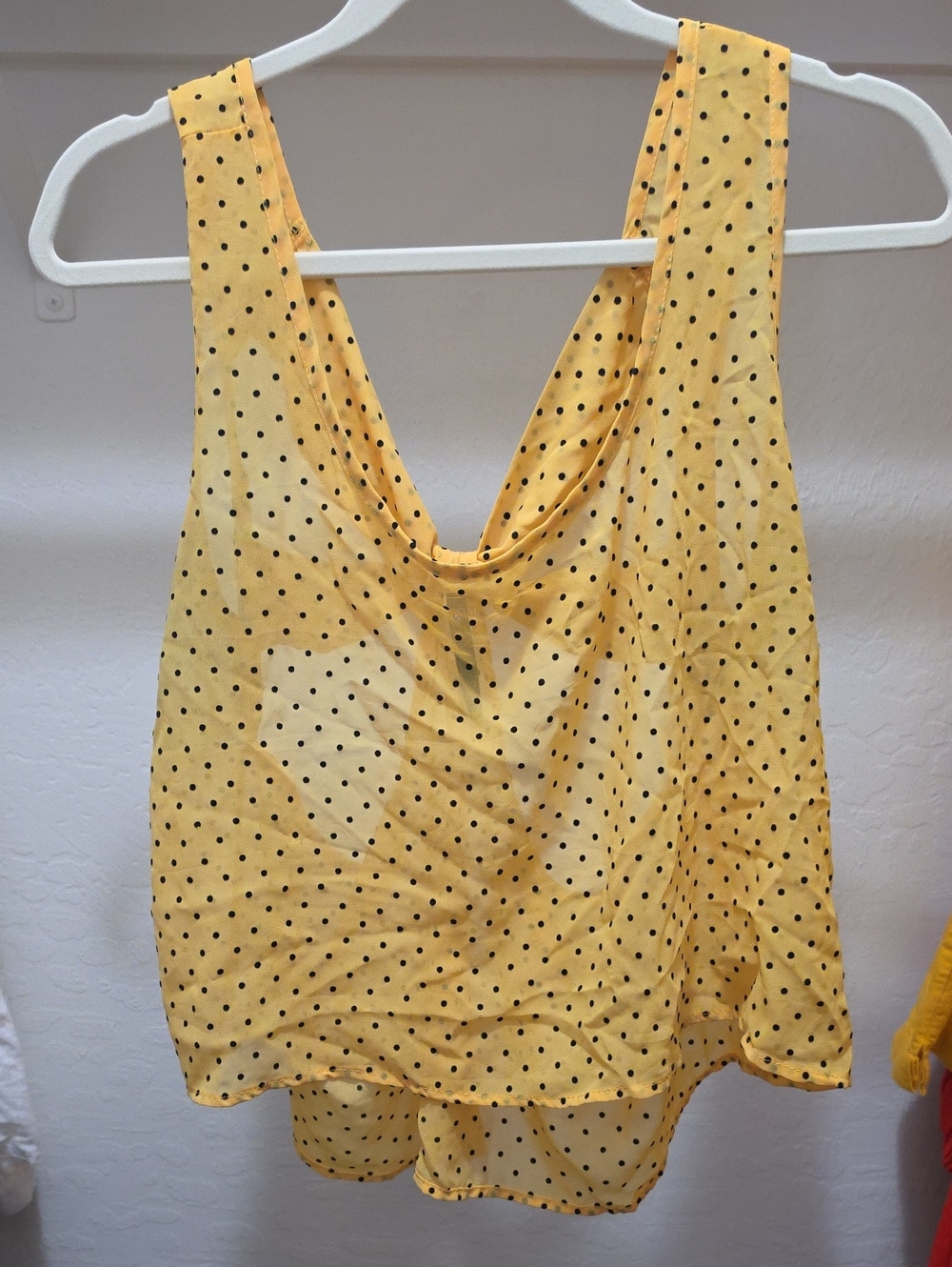 Love Culture Yellow Polka Dot Draped Camisole